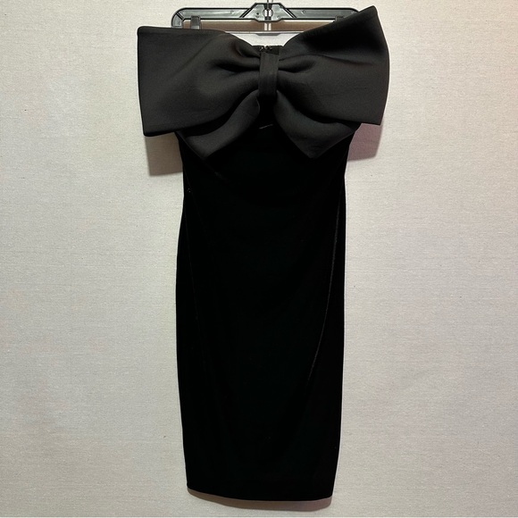 RTR Badgley Mischka Velvet Bow Front Dress - size 12 - Picture 4 of 6